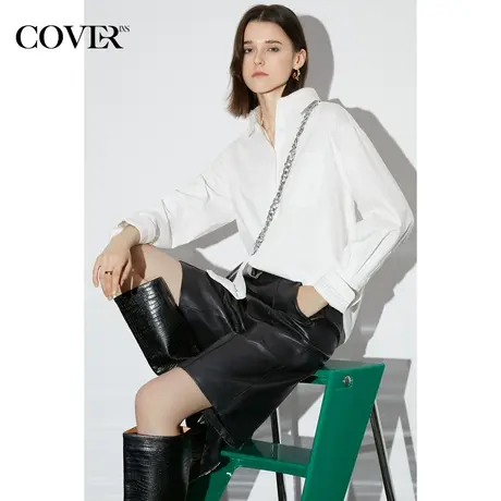 COVER2023春季天丝棉混纺宽松冰丝白衬衫图片