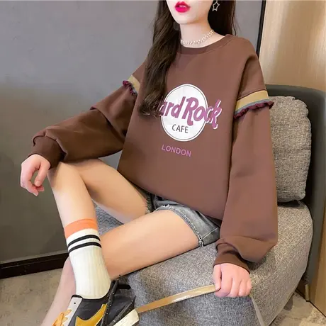 早春卫衣女春秋季韩版宽松bf慵懒风ins薄款设计感小众上衣外套潮图片