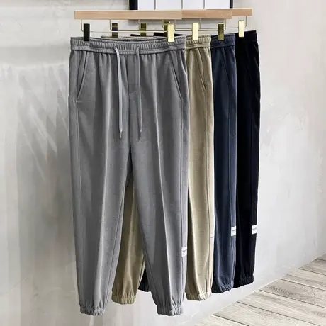 灯芯绒裤子男春秋新款哈伦九分束脚裤工装长裤男士休闲裤秋冬潮牌商品大图