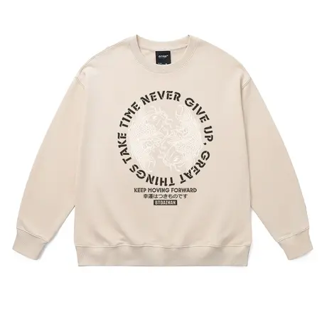 莲年有鱼国潮卫衣圆领情侣款国风个性洋气百搭大码长袖纯棉衣服冬商品大图