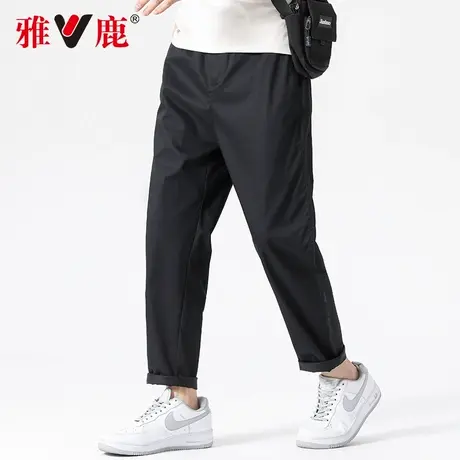 【透气棉质】雅鹿春夏季男士薄款直筒休闲裤质感垂顺高腰西裤男装商品大图