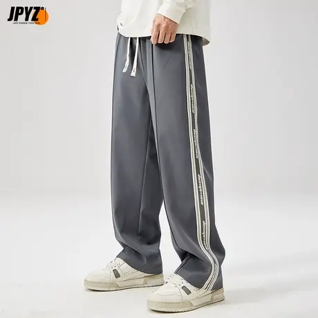 直筒休闲长裤潮流运动垂感阔腿裤痞帅卫裤男士宽松潮流春秋新款商品大图