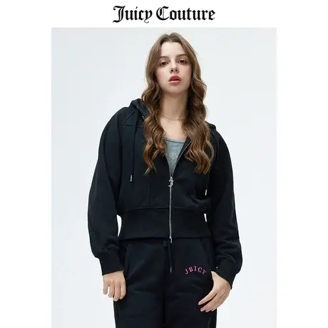 Juicy Couture橘滋外套女春季新款美式休闲高腰显瘦连帽针织夹克商品大图