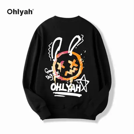 Ohlyah圆领卫衣女春秋薄款2022年新款学生chic上衣无帽秋季外套商品大图