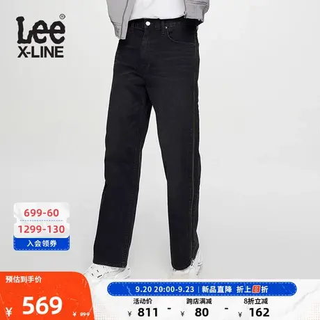 LeeXLINE23秋冬新品黑色侧边拉链男牛仔裤酷帅潮流LMB007120201商品大图