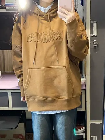 美式复古卫衣女2022春秋宽松韩版连帽上衣bf慵懒风薄款外套潮ins商品大图