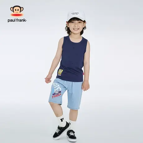 大嘴猴童装儿童套装2023夏季新款大童无袖T恤男童短裤两件套潮牌图片