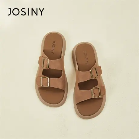 Josiny/卓诗尼厚底拖鞋女外穿2024春季新款运动沙滩凉鞋海边凉拖图片