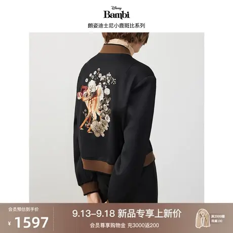 【迪士尼小鹿斑比系列】朗姿法式休闲短外套女2023年冬季新款上衣图片