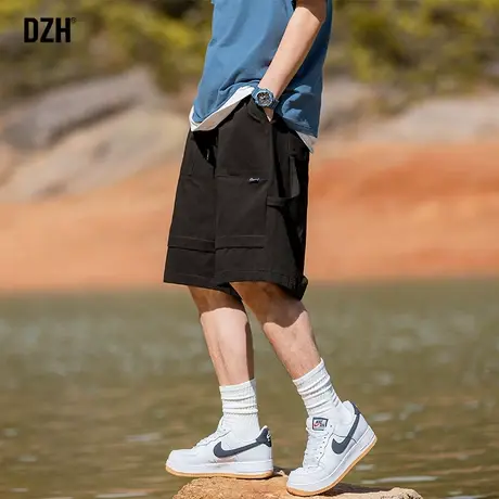 男士黑色短裤男潮牌宽松五分裤2023新款休闲裤工装裤子夏季沙滩裤商品大图