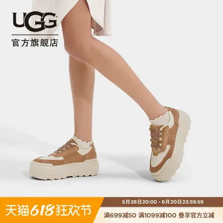 UGG秋季女士舒适运动圆头松糕厚底系带款时尚单鞋休闲鞋 1130788图片