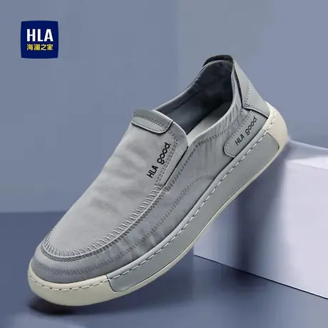 HLA/海澜之家北京布鞋夏季透气懒人一脚蹬免系带冰丝帆布轻便软底商品大图