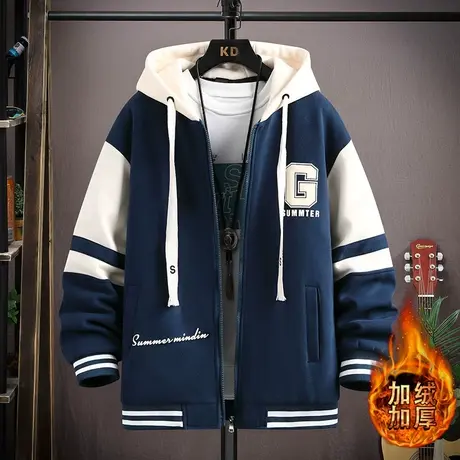 13初中学生14青少年秋冬装棉衣服15岁帅气男孩夹克16加绒加厚外套商品大图