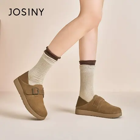 Josiny/卓诗尼秋季2025新款复古一脚蹬勃肯鞋懒人鞋休闲单鞋平底商品大图