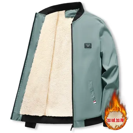 2023秋季男士加绒加厚外套秋冬装棉衣潮流夹克学生棉服上衣服棉袄图片