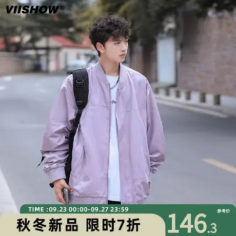 VIISHOW外套男春秋季日系复古休闲工装宽松潮牌飞行员夹克棒球服商品大图