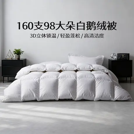 恒源祥160支98%鹅绒被单人双人加厚冬季保暖被芯羽绒被家用秋冬被商品大图