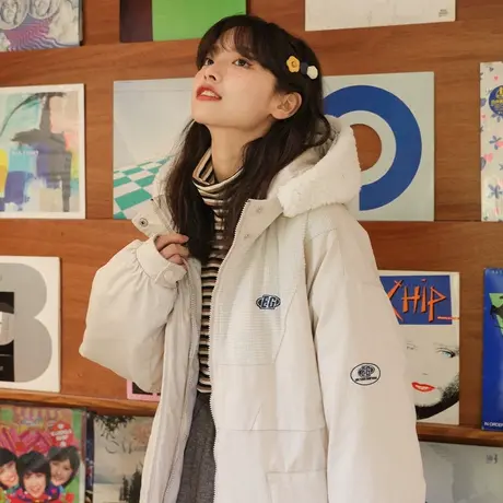 尔给派克服冬季加厚学院风外套女工装棉衣棉服小个子oversize小众商品大图