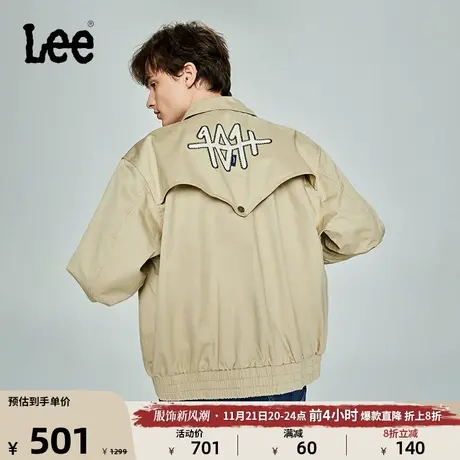 Lee商场同款101+舒适版型翻领印花西部夹克男外套潮LMT004973100图片
