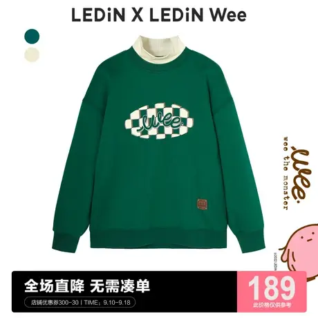 【Wee联名系列】乐町半高棋盘格图案卫衣女秋冬复古彩色C1BFC4402商品大图