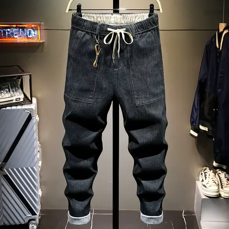 春秋款牛仔裤男青年复古潮流休闲男裤宽松直筒男士修身显瘦长裤子商品大图