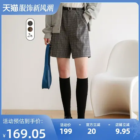 2025年春季新款格子短裤五分裤显瘦裤子女宽松韩版阔腿裤女商品大图
