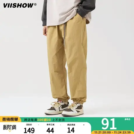VIISHOW日系工装裤男春季宽松机能复古男裤子潮牌百搭束脚休闲裤商品大图