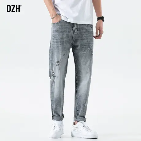 男士破洞牛仔裤男潮牌美式高街裤子男秋冬新款2023新款哈伦裤长裤商品大图