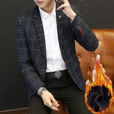 秋冬季男士外套休闲小西装韩版修身西服男装青年秋装单西上衣服潮商品大图