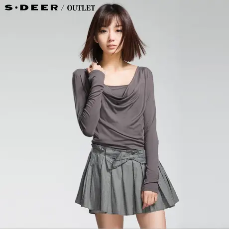 sdeer圣迪奥 女装可爱垂坠感百褶连衣裙新款1381261图片