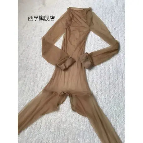 天生丝滑极光系列油亮黑丝连体衣高弹力细腻亲肤柔软全身连体丝袜商品大图