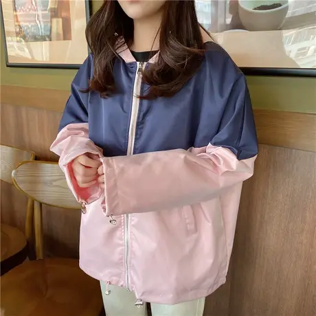 防晒衣服女学生连帽紫外线衫bf韩版夏季大码胖mm轻薄款宽松外套潮商品大图