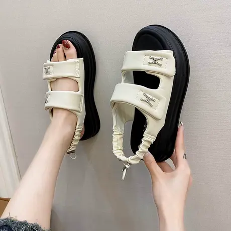 今年新款凉鞋女2023夏季网红超火时尚罗马平底舒适轻便百搭不累脚商品大图