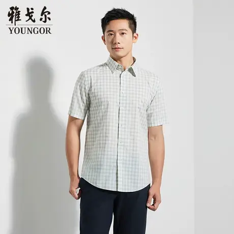【商场同款】雅戈尔男士短袖衬衫夏季新款官方商务休闲短袖衬衫男商品大图