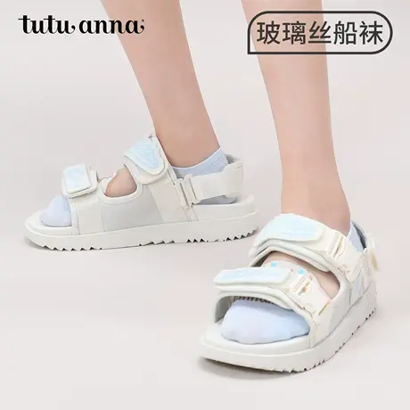 tutuanna三丽鸥印花防脱玻璃丝船袜商品大图