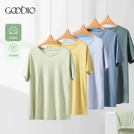 歌帝【直播专享】女圆领短袖七分裤套装 GDB0258图片