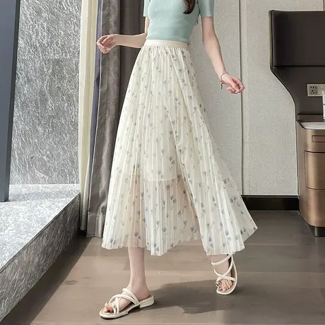 时尚半身裙2025年夏季新款女高腰显瘦百搭碎花通勤优雅短裙图片