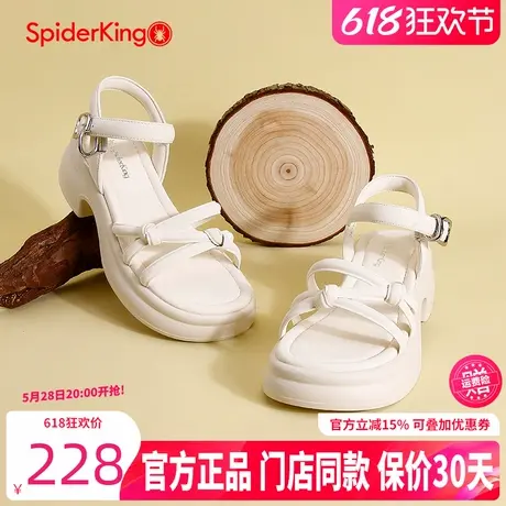 蜘蛛王女鞋2025夏季新款厚底一字带凉鞋女外穿法式超火松糕鞋凉鞋商品大图