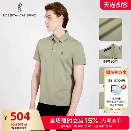 [棉]ROBERTA诺贝达男装男士短袖POLO衫夏季新款商务休闲短袖T恤男商品大图
