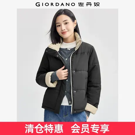 佐丹奴棉衣外套女新款夹棉保暖时尚撞色内里立领棉服夹克05374714商品大图