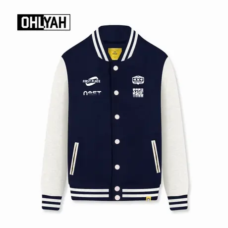 Ohlyah品牌时尚潮流学院风棒球服男女同款宽松休闲美式夹克外套商品大图