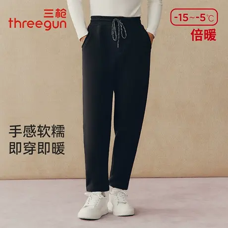 三枪男士休闲裤冬季新品加绒加厚羊羔绒卫裤防风保暖可外穿家居裤商品大图