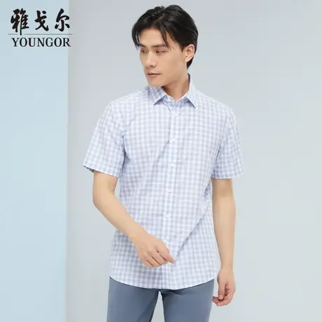 雅戈尔奥莱 商场同款男士短袖衬衫新款官方正品商务休闲短袖衬衫商品大图