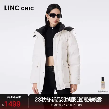 LINCCHIC金羽杰羽绒服女短款2023秋冬新品都市时髦轻奢面包服2193图片