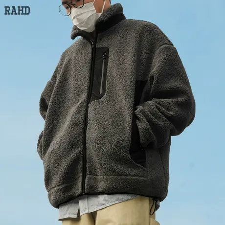 Radiohead灰色仿羊羔外套休闲百搭2022秋冬新款夹克上衣流行潮牌商品大图