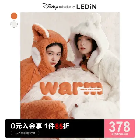 【迪士尼联名】乐町小熊猫可爱毛毛外套女休闲冬季加厚加绒宽松图片