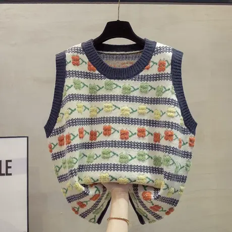 圆领大码针织马甲背心女2025秋冬新款宽松外穿马夹叠穿毛衣坎肩潮商品大图