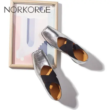 复古爆裂银时装单鞋女鞋图片