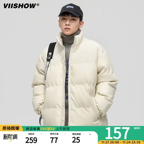 VIISHOW面包服棉衣男外套冬新款ns潮牌宽松保暖加厚连帽羽绒棉服商品大图