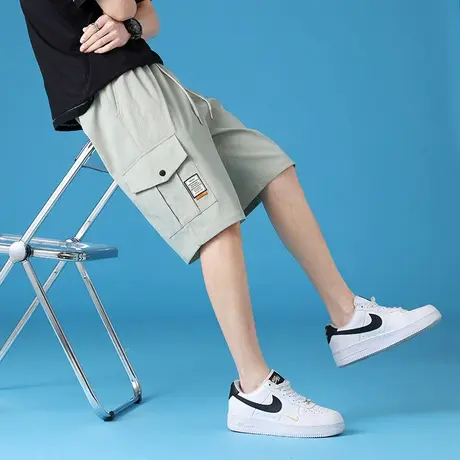 薄款工装休闲短裤男夏季新款潮流宽松潮牌运动休闲五分裤男图片